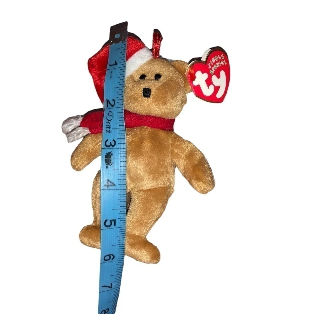 TY Handmade The jingle Beanies Collection 1997 Holiday Teddy O/S Brown Red